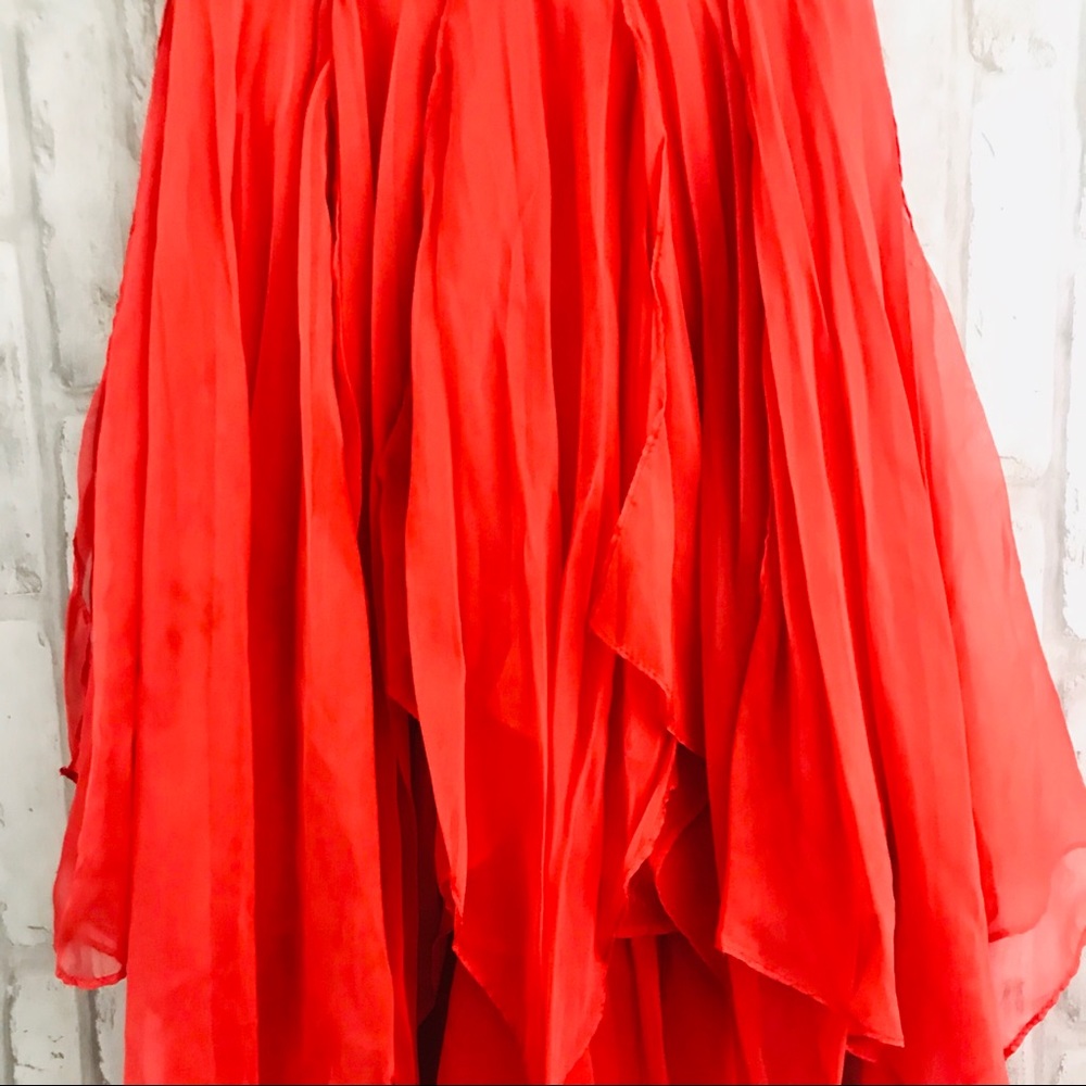 Casting Orange Strapless High Low Dress - Picture 4 of 10